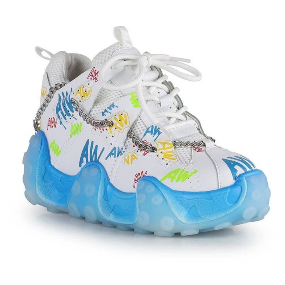 Anthony Wang Street Fashion Chunky Chain Graffiti Women's Sneaker Shoes 7